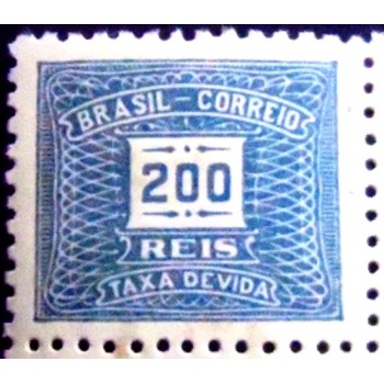 Selo postal do Brasil de 1938 - Cifra Horizontal 200 M