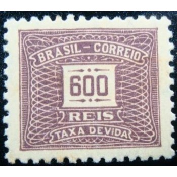 Selo postal do Brasil de 1942 Cifra Horizontal 600 M