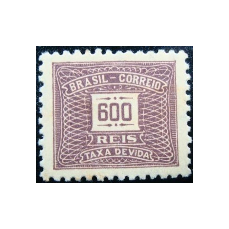 Selo postal do Brasil de 1942 Cifra Horizontal 600 M