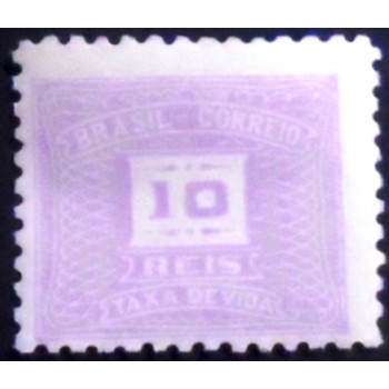 Selo Taxa Postal do Brasil de 1942 Cifra Horizontal 10 M