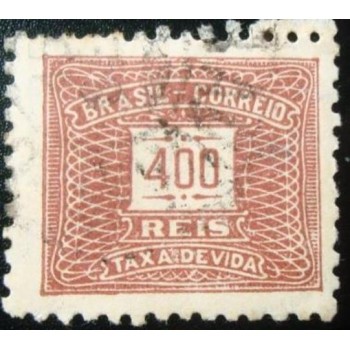 Selo postal do Brasil de 1942 Taxa Devida Horizontal 400 U