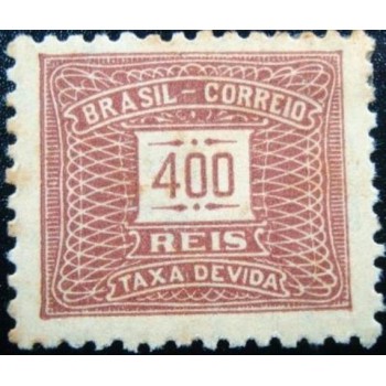 Selo postal do Brasil de 1942 Taxa Devida Horizontal 400 M