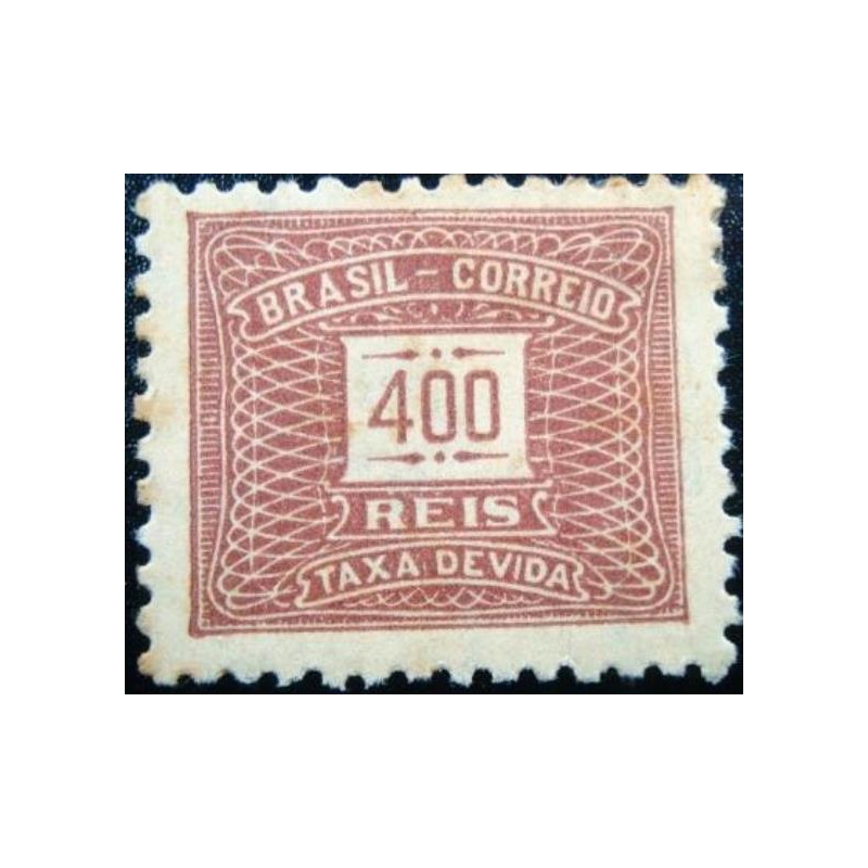 Selo postal do Brasil de 1942 Taxa Devida Horizontal 400 M