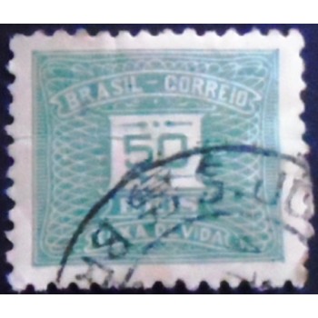 Imagem similar à do selo postal do Brasil de 1942 Taxa Devida 50 U