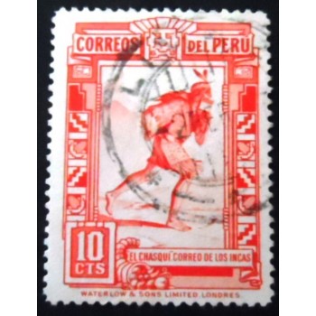 Imagem similar à do selo postal do Peru de 1937 El Chasqui