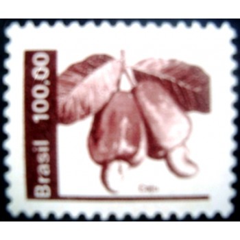 Selo postal do Brasil de 1981 Castanha de Caju M