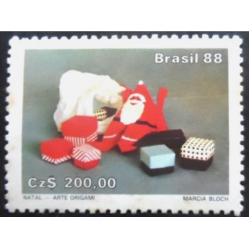 Selo postal do Brasil de 1988 - Papai Noel N