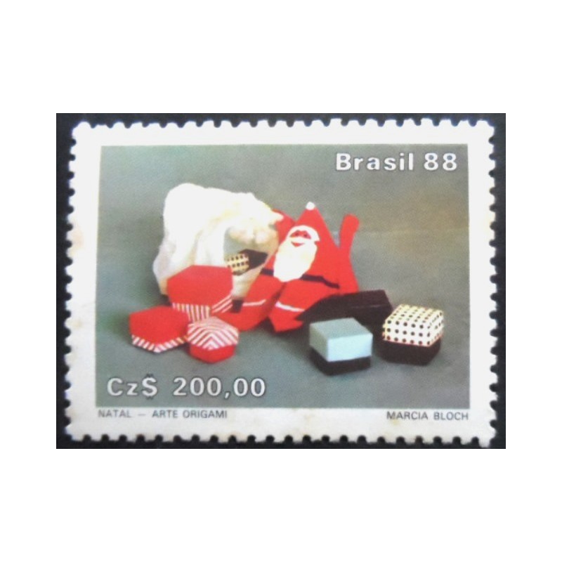 Selo postal do Brasil de 1988 - Papai Noel N