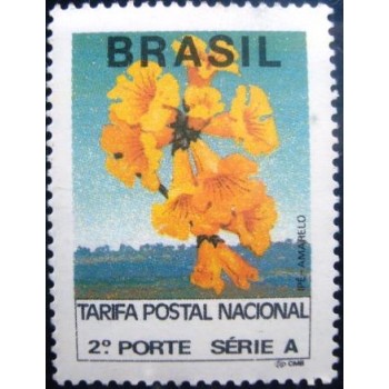 Selo postal do Brasil de 1993 Ipê amarelo Fosco