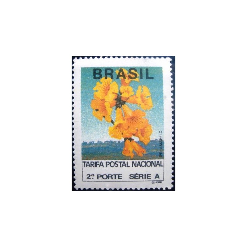 Selo postal do Brasil de 1993 Ipê amarelo Fosco