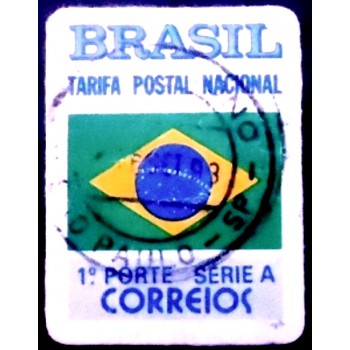 Imagem similar à do selo postal do Brasil de 93 Bandeira Nacional 3 U