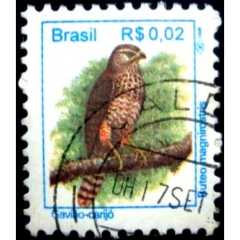 Imagem similar à do selo postal do Brasil de 1994 - Gavião-carijó  U