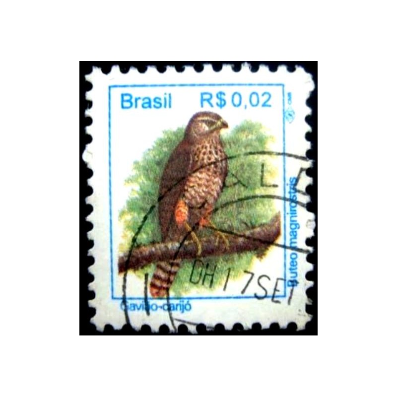 Imagem similar à do selo postal do Brasil de 1994 - Gavião-carijó  U