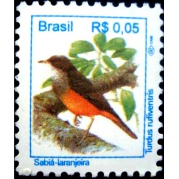 Selo postal do Brasil de 1994 Sabiá-laranjeira M