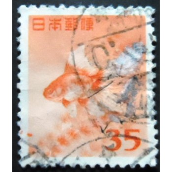 Selo postal do Japão de 1952 Goldfish