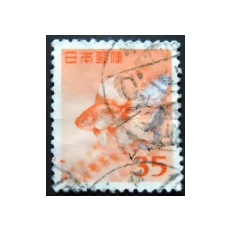 Selo postal do Japão de 1952 Goldfish