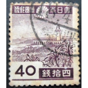 Selo postal do Japão de 1942 Garambi Lighthouse 40