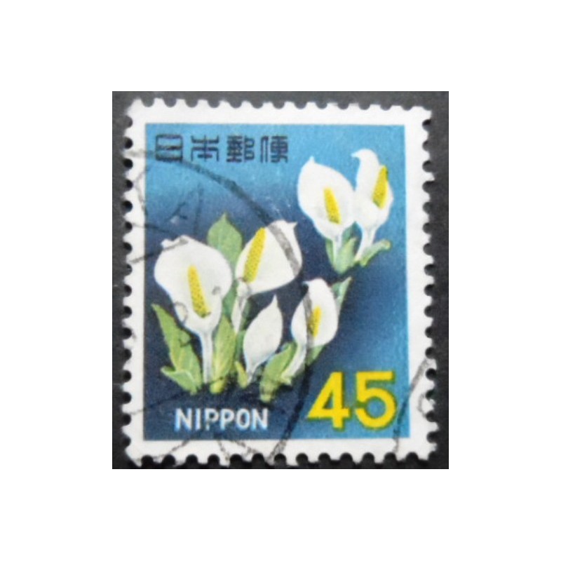 Selo postal do Japão de 1967 Asian Skunk Cabbage 45