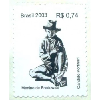 Selo postal do Brasil de 2003 Menino de Brodowiski M