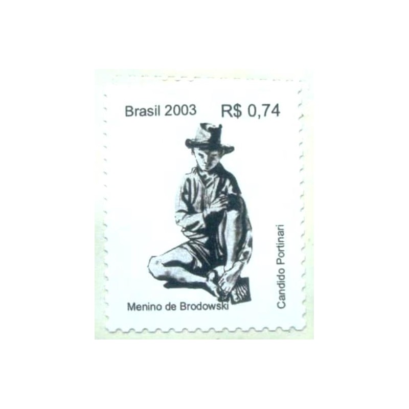 Selo postal do Brasil de 2003 Menino de Brodowiski M