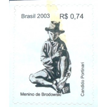 Selo postal do Brasil de 2003 Menino de Brodowiski N
