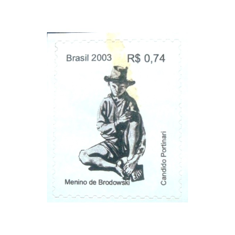 Selo postal do Brasil de 2003 Menino de Brodowiski N