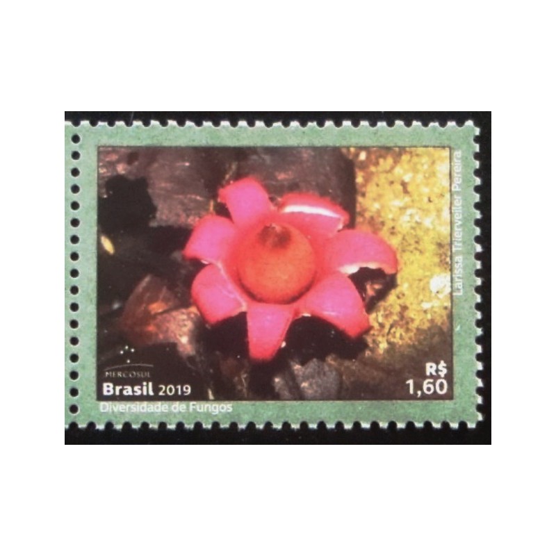 Selo postal do Brasil de 2019  Geastrum Violaceum