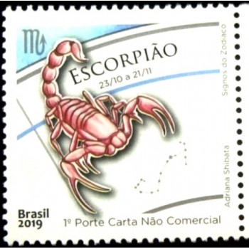 Selo postal do Brasil de 2019 Escorpião M