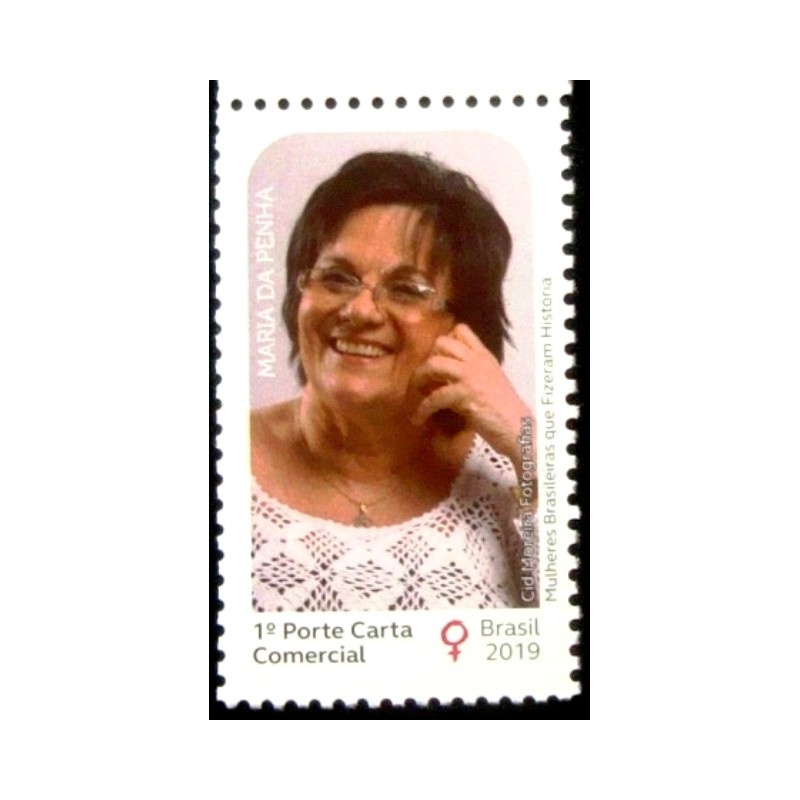 Selo postal do Brasil de 2019 Maria da Penha M