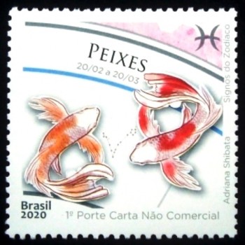 Selo postal do Brasil de 2020 Peixes M