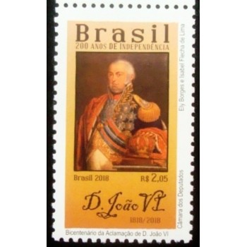 Selo postal do Brasil de 2018 D. João VI M