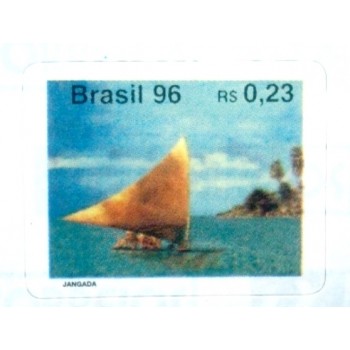 Selo postal do Brasil de 1996 Jangada M