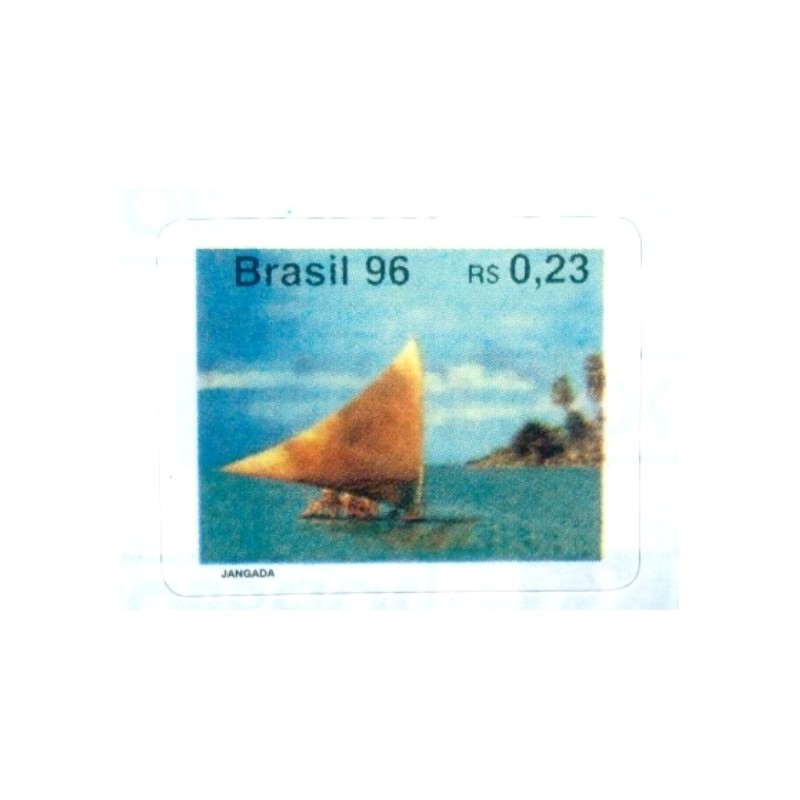 Selo postal do Brasil de 1996 Jangada M