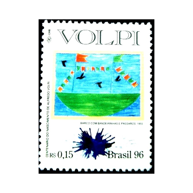 Selo postal do Brasil de 1996 Volpi M