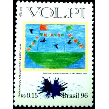 Selo postal do Brasil de 1996 Volpi N