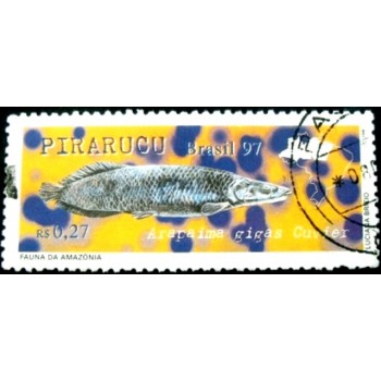 Selo postal do Brasil de 1997 Pirarucu U