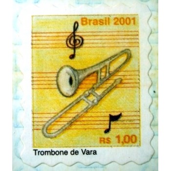 Selo postal do Brasil de 2001 Trombone de Vara M