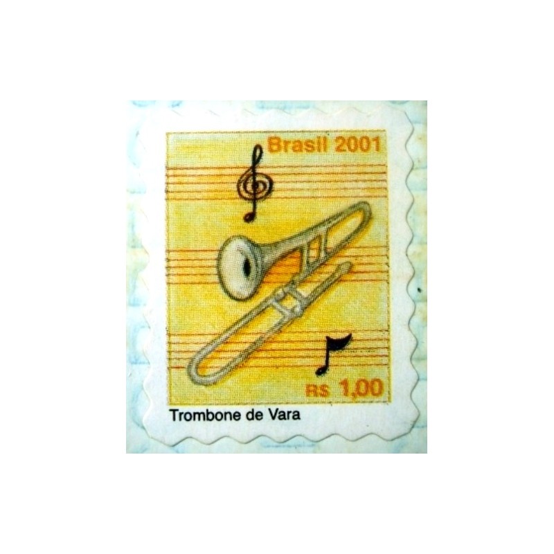 Selo postal do Brasil de 2001 Trombone de Vara M