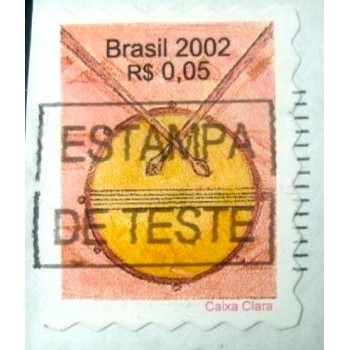 Selo postal do Brasil de 2002 Caixa clara Teste