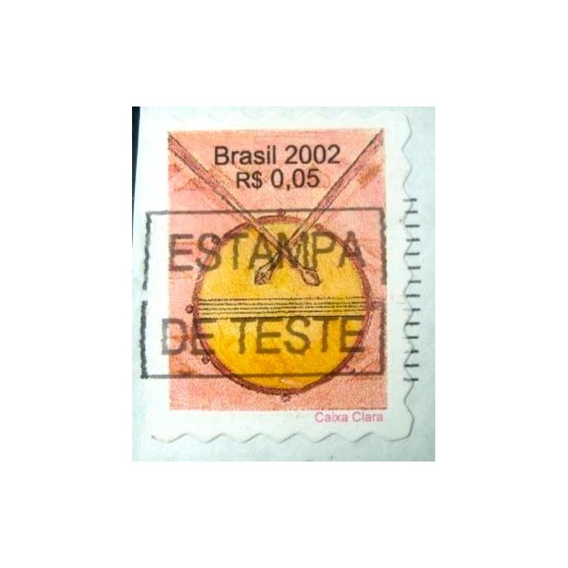 Selo postal do Brasil de 2002 Caixa clara Teste