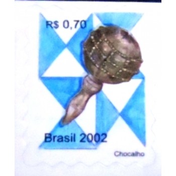 Selo postal do Brasil de 2002 Chocalho M