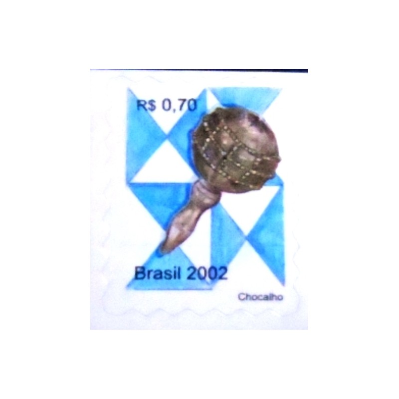 Selo postal do Brasil de 2002 Chocalho M