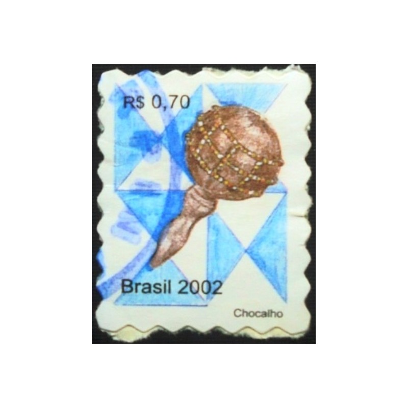 Selo postal do Brasil de 2002 Chocalho U