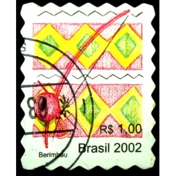 Selo postal do Brasil de 2002 Berimbau U