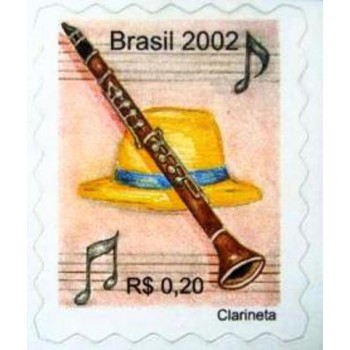 Selo postal do Brasil de 2002 Clarineta M