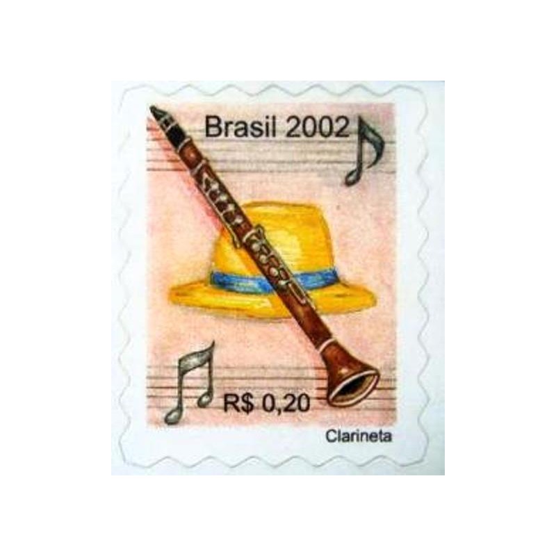 Selo postal do Brasil de 2002 Clarineta M