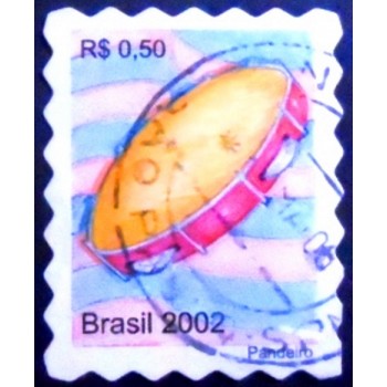 Imagem similar à do selo postal do Brasil de 2002 Pandeiro U