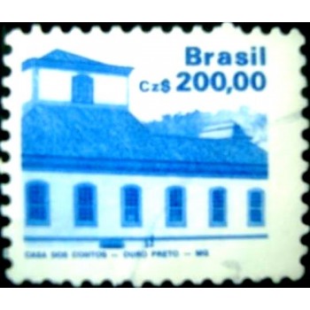 Imagem similar à do selo postal do Brasil de 1988 Casa dos Contos U