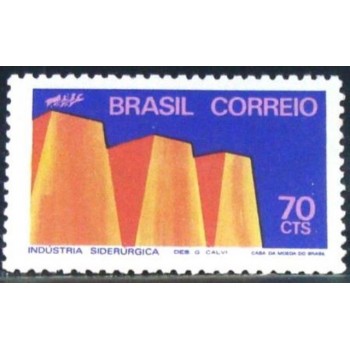 Selo postal do Brasil de 1972 - Indústria Siderúrgica M