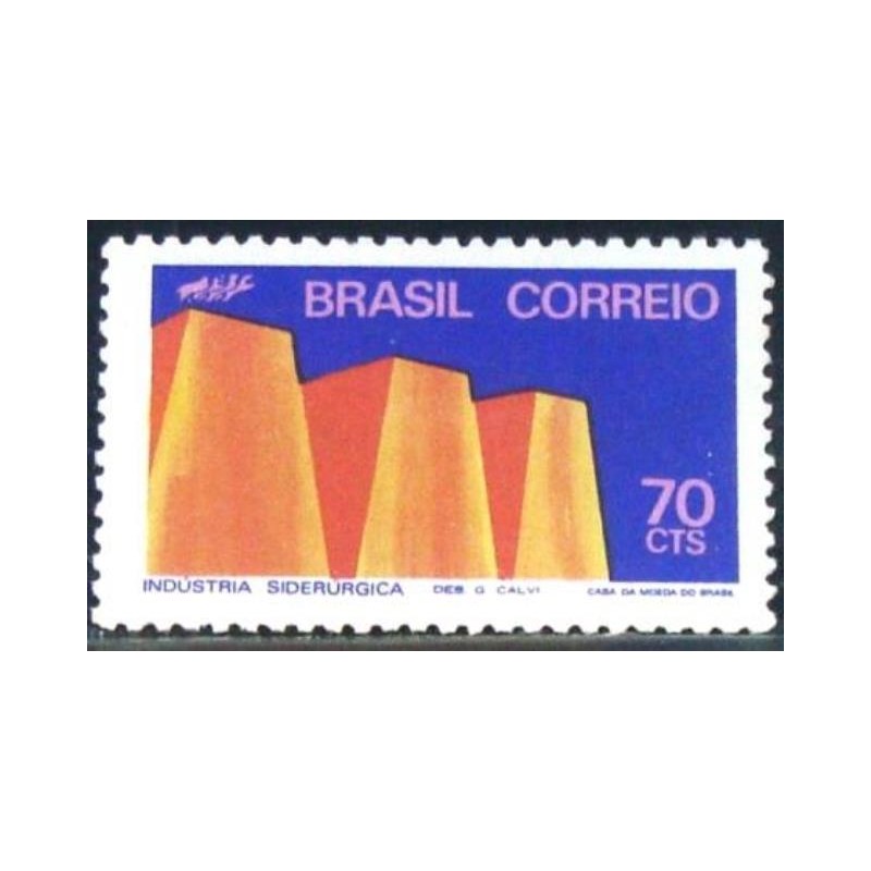 Selo postal do Brasil de 1972 - Indústria Siderúrgica M